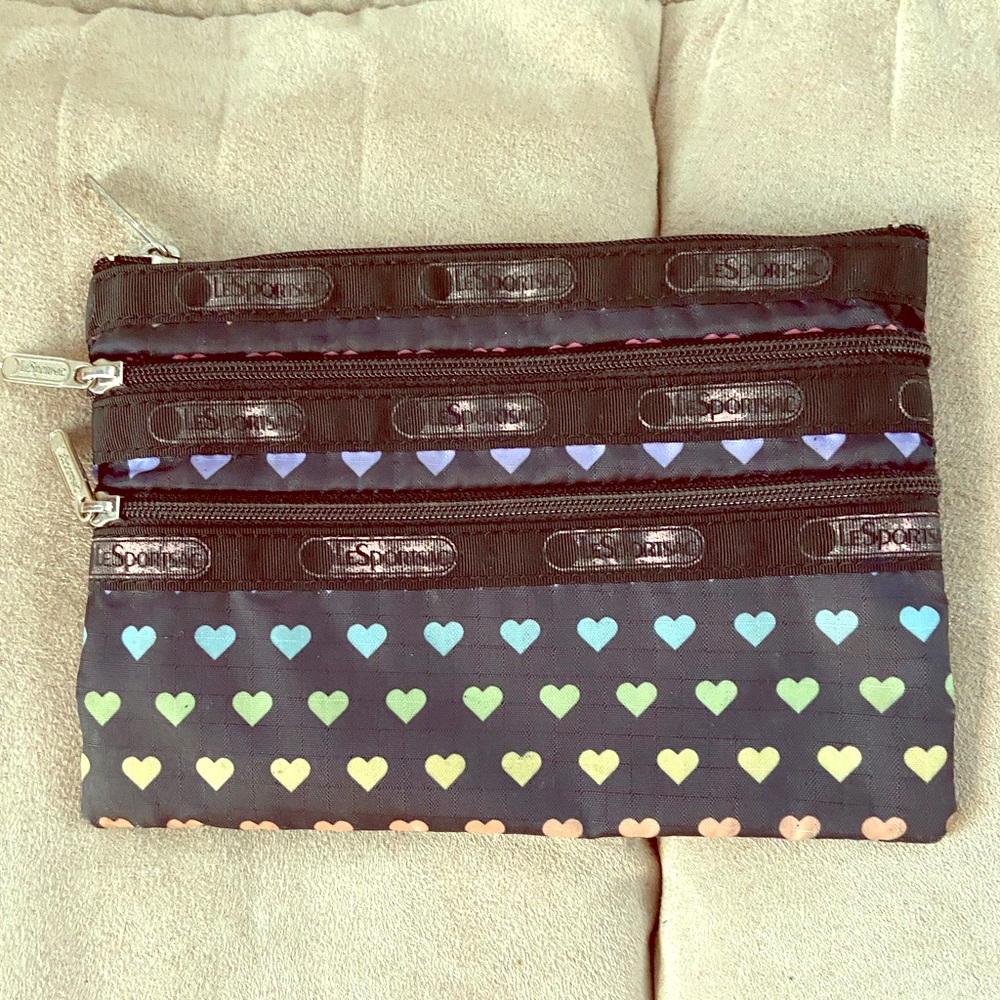 Lesportsac Swiss hearts makeup bag